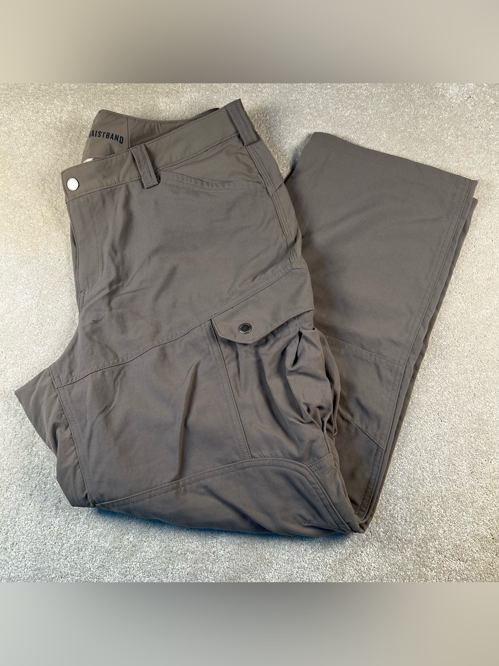 Duluth Pants Nylon Utility Taupe Cargo Vented Curvesetter Waistband Womens 18x31